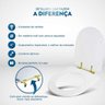 Assento Sanitário Carrara Amendoa para Vaso Deca com Ferragem Dourada - 5