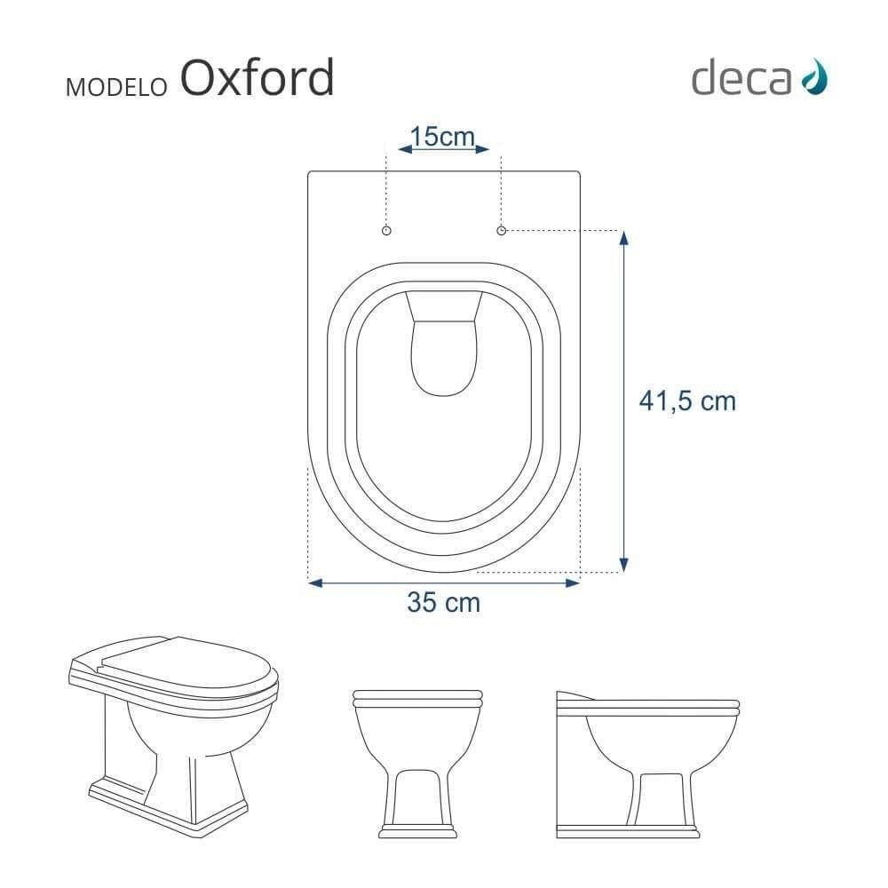 Tampa de Vaso Poliester com Amortecedor Oxford Branco para Bacia Deca - 3