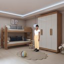 Ver imagem 5 de Quarto Infantil Completo com Guarda-roupa e Beliche Théo