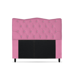 Cabeceira Dunas Casal 140cm com Strass Suede: Rosa - 1