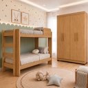 Ver imagem 1 de Quarto Infantil Completo com Guarda-Roupa e Beliche Théo Marrom/Amadeirado