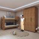 Ver imagem 5 de Quarto Infantil Completo com Guarda-roupa e Beliche Théo