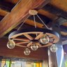 Luminária Roda de Carroça 5 Bocal 65 Cm - Kit 4 Peças - 6