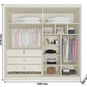 Ver imagem 4 de Guarda Roupa Solteiro com Espelho 4 Portas 3 Gavetas Nantes Off White/Peroba