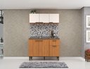 Ver imagem 1 de Cozinha Iara Modulada 2 Peças 6 Portas 1 Gaveta Marrom/Freijó/Off White