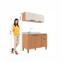 Ver imagem 5 de Cozinha Iara Modulada 2 Peças 6 Portas 1 Gaveta Marrom/Freijó/Off White