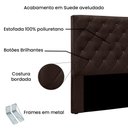 Ver imagem 2 de Cabeceira Casal Dora 140cm Estofada para Cama Box Estrutura Mdf-mdp Suede Marrom Loja Sheep