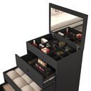 Ver mais imagens de Penteadeira com Banco Gaveteiro Multiuso Funcional Maquiagem:‎ Preto