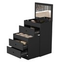 Ver imagem 5 de Penteadeira com Banco Gaveteiro Multiuso Funcional Maquiagem:‎ Preto