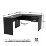 Estação Trabalho Ilha de Canto em L 120x60cm com Gavetas Netmobil - Preto - 4