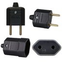 Ver imagem 1 de 125 Plug Plugue Macho 2 Pinos 10a + 125 Tomada Femea Preto 180 Graus Margirius