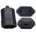 Ver imagem 2 de 125 Plug Plugue Macho 2 Pinos 10a + 125 Tomada Femea Preto 180 Graus Margirius