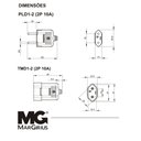 Ver imagem 3 de 125 Plug Plugue Macho 2 Pinos 10a + 125 Tomada Femea Preto 180 Graus Margirius