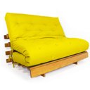 Ver imagem 1 de Sofá Cama Casal Futon Tokio Amarelo Acquablock Madeira Maciça Grapia Cor Natural