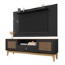 Rack com Painel de Tv 50 Polegadas Esmeralda Preto Cedro Casa D - 2