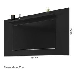 Rack com Painel de Tv 50 Polegadas Esmeralda Preto Cedro Casa D - 4
