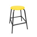 Ver imagem 1 de Banco de Metal Assento Plástico Amarelo Empilhável e 45cm Altura