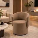 Ver imagem 2 de Poltrona Decorativa Orgânica Veludo Capuccino Conforto para Ambientes Modernos