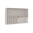 Ver imagem 6 de Cozinha Completa Modulada 6 Peças 1 Cristaleira 2 Armários Aéreos 1 Paneleiro 2 Balcões com Tampos Impermeáve Cinza/Branco/Fendi