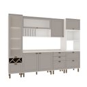 Ver imagem 2 de Cozinha Completa 6 Peças 1 Cristaleira 2 Armários Aéreos 1 Paneleiro 2 Balcões com Tampos Impermeáve