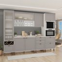 Ver imagem 1 de Cozinha Completa 6 Peças 1 Cristaleira 2 Armários Aéreos 1 Paneleiro 2 Balcões com Tampos Impermeáve