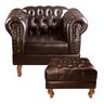 Poltrona com Puff Decorativo Chesterfield Capitonê Dom Pedro - 1