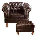 Ver imagem 1 de Poltrona com Puff Decorativo Chesterfield Capitonê Dom Pedro