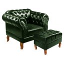Ver imagem 1 de Poltrona com Puff Decorativo Chesterfield Capitonê Dom Pedro