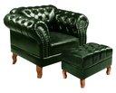 Ver imagem 1 de Poltrona com Puff Decorativo Chesterfield Capitonê Dom Pedro Verde