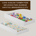 Ver mais imagens de Cama Infantil com Colchão Menina Menino e Auxiliar Multiuso - Muito Segura com Proteção Lateral