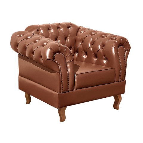 Poltrona Dom Pedro Chesterfield Retrô Decorativa