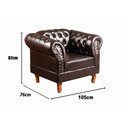 Ver imagem 3 de Poltrona Decorativo Dom Pedro Chesterfield Retrô Decorativa Marrom Café