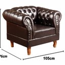 Ver imagem 2 de Poltrona Decorativo Dom Pedro Chesterfield Retrô Decorativa Marrom Café