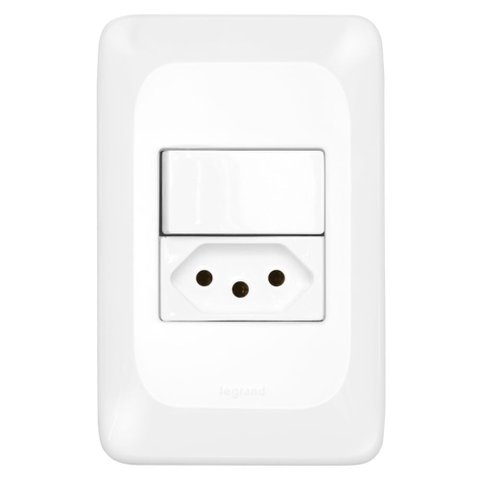 Interruptor Simples + Tomada 2p+t 10 Ampères 4x2 - Lgx103 - Pial Interruptor Simples + Tomada 2p+t 1
