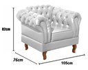 Ver imagem 3 de Poltrona Dom Pedro Chesterfield Retrô Decorativa Branco