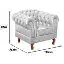 Ver imagem 3 de Poltrona Dom Pedro Chesterfield Retrô Decorativa Branco