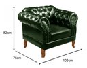 Ver imagem 3 de Poltrona Dom Pedro Chesterfield Retrô Decorativa Verde