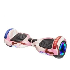 Hoverboard Overboard Skate Elétrico Led Rosa Camuflado
