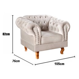 Poltrona Dom Pedro Chesterfield Retrô Decorativa - 3