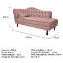 Ver imagem 3 de Kit Diva Recamier Diana 140cm Lado Direito e 02 Poltronas Classic Linho - Doce Sonho Móveis RECAMIER