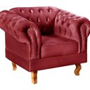 Ver imagem 2 de Poltrona Dom Pedro Chesterfield Retrô Decorativa Vermelho Bordô