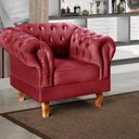 Ver imagem 1 de Poltrona Dom Pedro Chesterfield Retrô Decorativa Vermelho Bordô