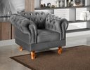Ver imagem 1 de Poltrona Dom Pedro Chesterfield Retrô Decorativa Cinza Grafite