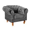 Ver imagem 2 de Poltrona Dom Pedro Chesterfield Retrô Decorativa Cinza Grafite