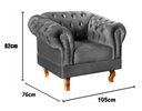 Ver imagem 3 de Poltrona Dom Pedro Chesterfield Retrô Decorativa Cinza Grafite