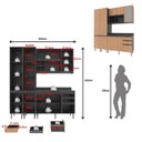 Ver imagem 3 de Armário de Cozinha Completa Modulada Reta 8 Peças 180cm Cz1201 Margarida Tecnomóbili