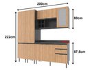 Ver imagem 2 de Armário de Cozinha Completa Modulada Reta 8 Peças 180cm Cz1201 Margarida Tecnomóbili