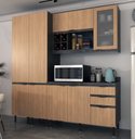 Ver imagem 1 de Armário de Cozinha Completa Modulada Reta 8 Peças 180cm Cz1201 Margarida Tecnomóbili