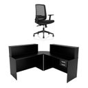 Ver imagem 2 de Balcão de Atendimento em L com Gaveta 120x60cm para Loja e Recepção + Cadeira Ergonômica Netflex