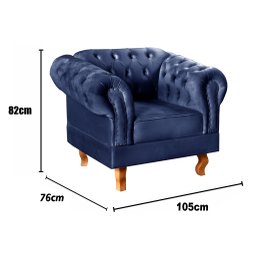 Poltrona Dom Pedro Chesterfield Retrô Decorativa - 3